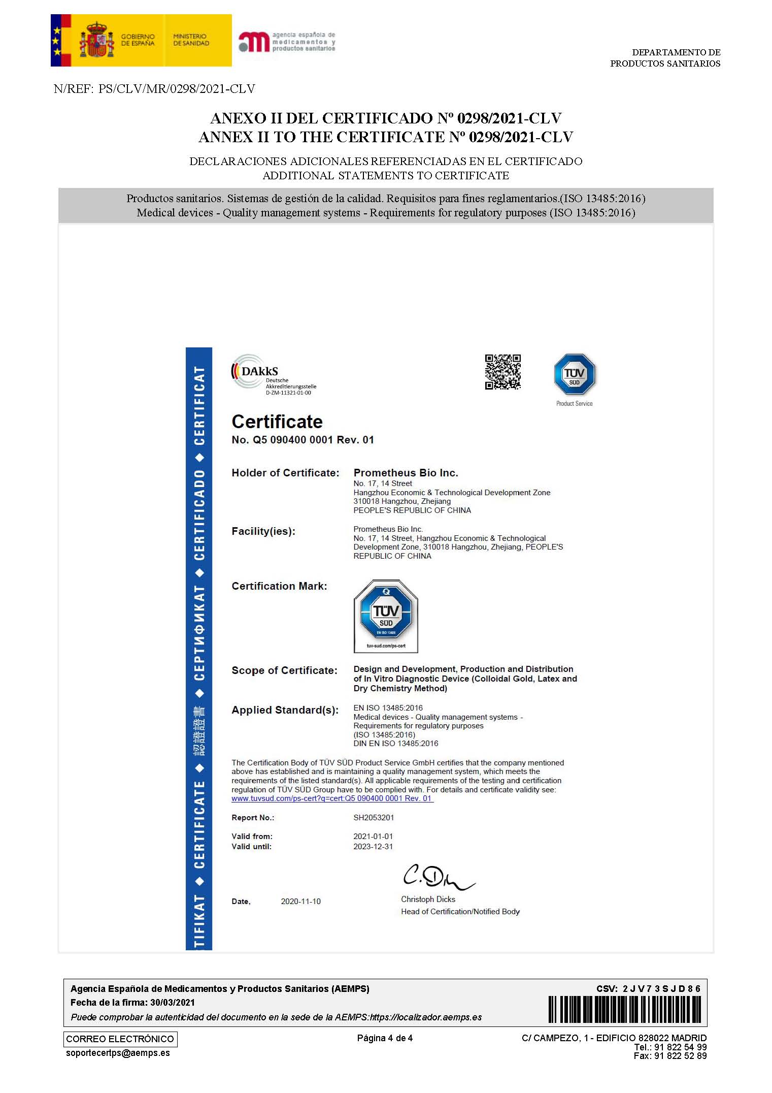 Good News, Prometheus Product COVID-19 Neu Ab Test is already got FSC